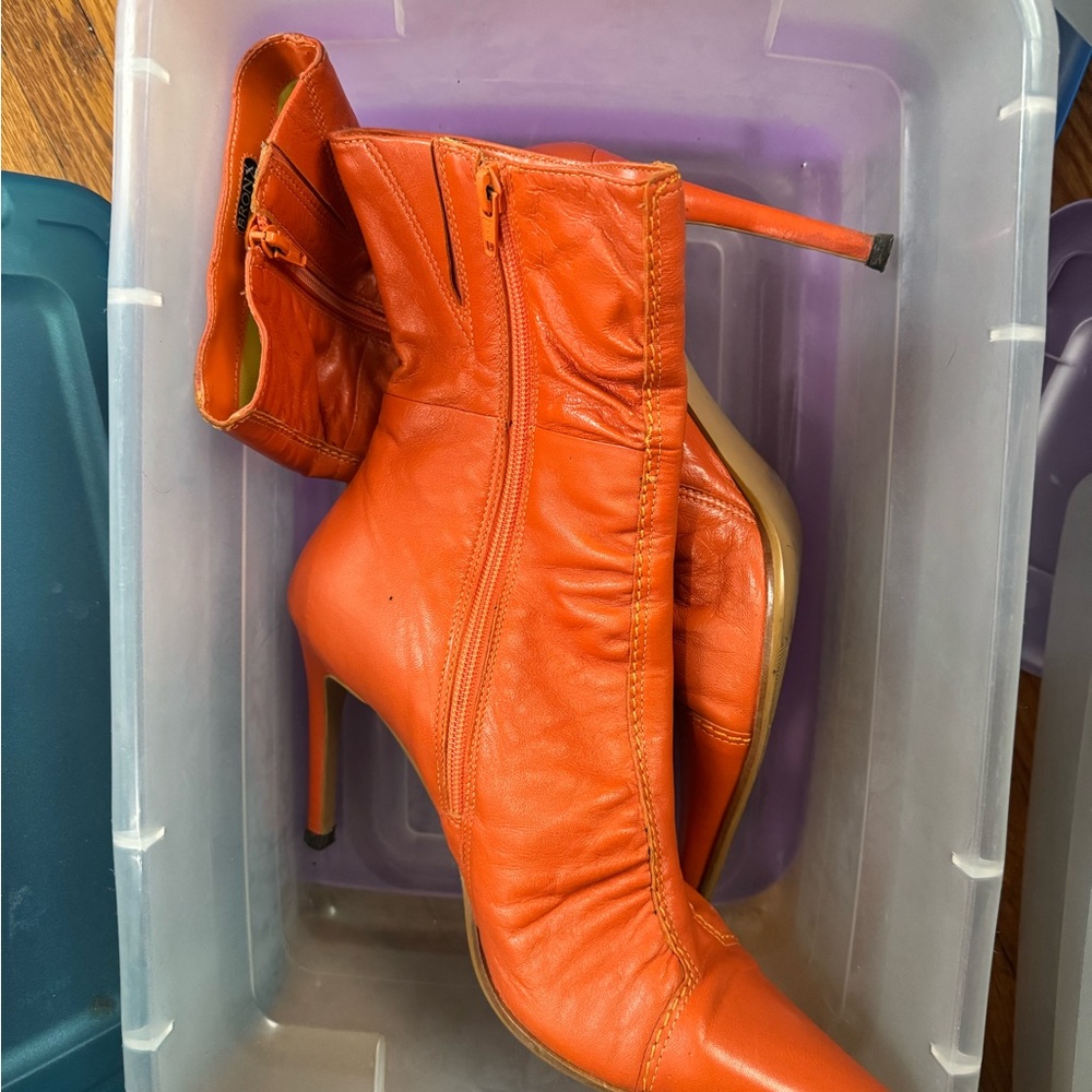 Bronx Orange Leather 3/4 Boot